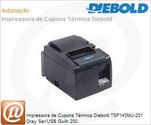 92.121.00110-3 - Impressora de Cupons Trmica Diebold TSP143MU-201 Gray Ser/USB Guilh 200