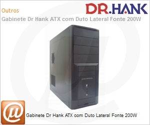 HT-1967B - Gabinete Dr Hank ATX com Duto Lateral Fonte 200W