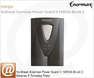2214330P - No-Break Enermax Power Guard II 1400VA Bivolt 2 Baterias 6 Tomadas Preto