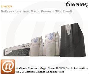2330001P-USB - No-Break Enermax Magic Power II 3000 Bivolt Automtico 115V 2 Baterias Seladas Senoidal Preto