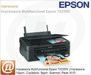 C11CB23203 - Impressora Multifuncional Epson TX235W (Impressora: 14ppm; Copiadora: 9ppm; Scanner) Rede Wi-Fi
