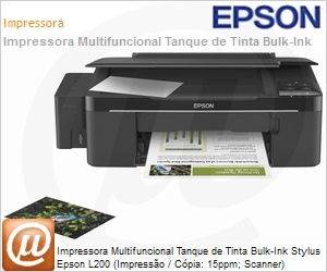 C11CB42211 - Impressora Multifuncional Tanque de Tinta Bulk-Ink Stylus Epson L200 (Impresso / Cpia: 15ppm; Scanner)