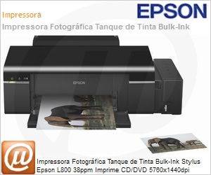 C11CB57202 - Impressora Fotogrfica Tanque de Tinta Bulk-Ink Stylus Epson L800 38ppm Imprime CD/DVD 5760x1440dpi