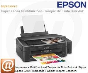 C11CC59202 - Impressora Multifuncional Tanque de Tinta Bulk-Ink Stylus Epson L210 (Impresso / Cpia: 15ppm; Scanner) 5760x1440dpi (Substitui L200)
