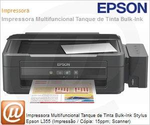C11CC86202 - Impressora Multifuncional Tanque de Tinta Bulk-Ink Stylus Epson L355 (Impresso / Cpia: 15ppm; Scanner) 5760x1440dpi Wi-Fi