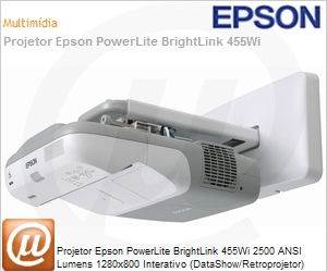 V11H440120 - Projetor Epson PowerLite BrightLink 455Wi 2500 ANSI Lumens 1280x800 Interativo (DataShow/Retroprojetor)
