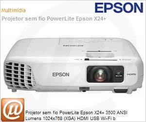 V11H553022 - Projetor sem fio PowerLite Epson X24+ 3500 ANSI Lumens 1024x768 (XGA) HDMI USB Wi-Fi b