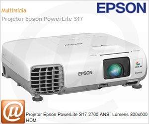 V11H568020 - Projetor Epson PowerLite S17 2700 ANSI Lumens 800x600 HDMI