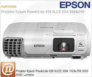 V11H691024 - Projetor Epson PowerLite X29 3LCD XGA 1024x768 3000 ANSI Lumens