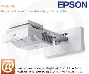 V11H997021 - Projetor Laser Interativo Epson BrightLink 735Fi Ultra-Curta Distância 3600 Lumens WUXGA 1920x1200 [3x] HDMI Rede Wi-Fi Inclui 2 Canetas, Touch opcional Bivolt 3 Anos/20.000 horas