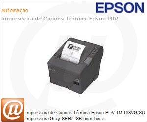 C31CA85084 - Impressora de Cupons Trmica Epson PDV TM-T88VG/SU Impressora Gray SER/USB com fonte