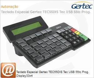 004.0851.5 - Teclado Especial Gertec TEC55DIS Tec USB 55tc Prog. Display33x4