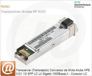 J4859C - Transceiver (Transceptor) Conversor de Mdia Aruba HP X121 1G SFP LC LX Gigabit 1000BaseLX - Conector LC