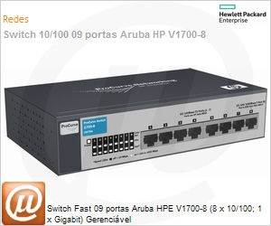 J9079A - Switch Fast 09 portas Aruba HPE V1700-8 (8 x 10/100; 1 x Gigabit) Gerencivel