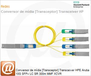 J9150D - Conversor de mdia [Transceptor] Transceiver HPE Aruba 10G SFP+ LC SR 300m MMF XCVR 