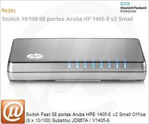 J9793A - Switch Fast 08 portas Aruba HPe 1405-8 v2 Small Office (8 x 10/100) Substitui JD867A / V1405-8