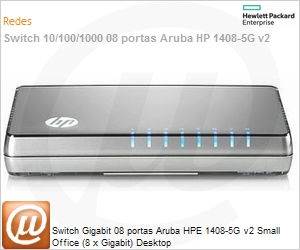 J9794A - Switch Gigabit 08 portas Aruba HPe 1408-5G v2 Small Office (8 x Gigabit) Desktop