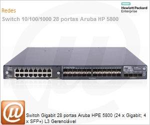 JC103B - Switch Gigabit 28 portas Aruba HPE 5800 (24 x Gigabit; 4 x SFP+) L3 Gerencivel