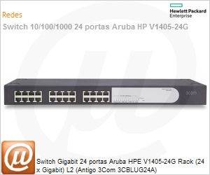 JD022A - Switch Gigabit 24 portas Aruba HPE V1405-24G Rack (24 x Gigabit) L2 (Antigo 3Com 3CBLUG24A)