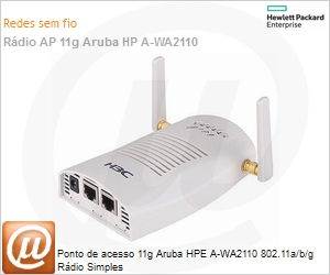 JD446B - Ponto de acesso 11g Aruba HPE A-WA2110 802.11a/b/g Rdio Simples