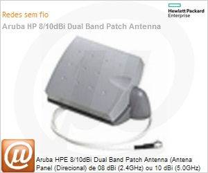 JD911A - Aruba HPE 8/10dBi Dual Band Patch Antenna (Antena Panel (Direcional) de 08 dBi (2.4GHz) ou 10 dBi (5.0GHz) conector N fmea) (Antigo 3Com 3CWE598)