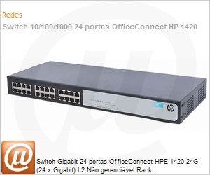 JG708B - Switch Gigabit 24 portas HPE OfficeConnect 1420 24G (24 x Gigabit)