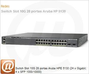 JG975A - Switch Slot 10G 28 portas Aruba HP 5130 (24 x Gigabit; 4 x SFP 1000/10000)