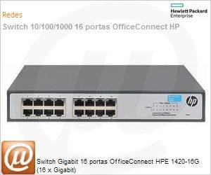 JH016A - Switch Gigabit 16 portas HPE OfficeConnect 1420-16G (16 x Gigabit)