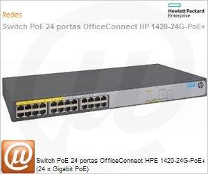 JH019A - Switch PoE 24 portas HPE OfficeConnect 1420-24G-PoE+ (24 x Gigabit PoE)