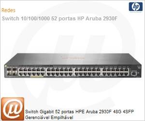 JL260A - Switch Gigabit 52 portas HPE Aruba 2930F 48G 4SFP (48 x Gigabit; 4 x SFP) Gerencivel Layer 3 Empilhvel 