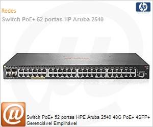 JL357A - Switch PoE+ 52 portas HPE Aruba 2540 48G PoE+ 4SFP+ Gerencivel Empilhvel