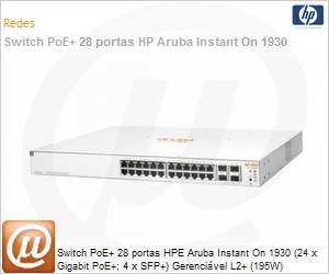 JL683A - Switch PoE+ 28 portas HPE Aruba Instant On 1930 (24 x Gigabit PoE+; 4 x SFP+) Gerencivel L2+ (195W)