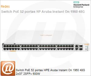 JL809A - Switch PoE 52 portas HPE Aruba Instant On 1960 48G 2xGT 2SFP+ 600W 