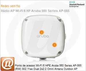 R4W43A - Ponto de acesso Wi-Fi 6 HPE Aruba 560 Series AP-565 (RW) 802.11ax Dual 2x2:2 Omni Antena Outdoor AP