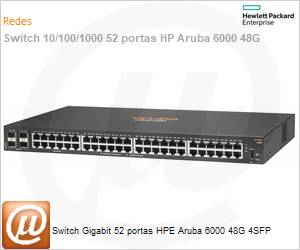 R8N86A - Switch Gigabit 52 portas HPE Aruba 6000 48G 4SFP