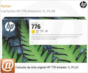 1XB08A - Cartucho de tinta original HP 776 Amarelo 1L PLUK 