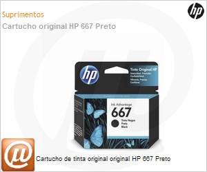3YM79AB - Cartucho de tinta original original HP 667 Preto