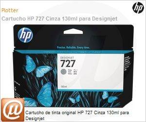 B3P24A - Cartucho de tinta original HP 727 Cinza 130ml para DesignJet 