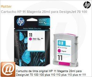 C4837A - Cartucho de tinta original HP 11 Magenta 28ml para DesignJet 70 100 100 plus 110 110 plus 110 plus nr 111