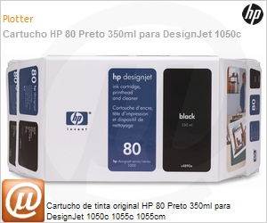 C4871A - Cartucho de tinta original HP 80 Preto 350ml para DesignJet 1050c 1055c 1055cm