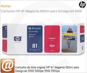 C4932A - Cartucho de tinta original HP 81 Magenta 680ml para DesignJet 5000 5000ps 5500 5500ps