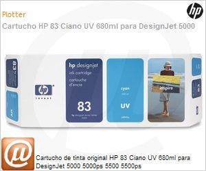C4941A - Cartucho de tinta original HP 83 Ciano UV 680ml para DesignJet 5000 5000ps 5500 5500ps