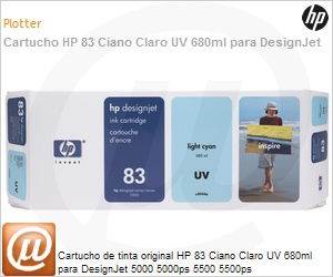 C4944A - Cartucho de tinta original HP 83 Ciano Claro UV 680ml para DesignJet 5000 5000ps 5500 5500ps