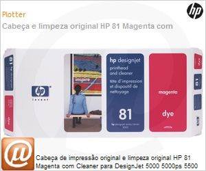 C4952A - Cabea de impresso original e limpeza original HP 81 Magenta com Cleaner para DesignJet 5000 5000ps 5500 5500ps