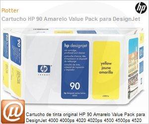 C5081A - Cartucho de tinta original HP 90 Amarelo Value Pack para DesignJet 4000 4000ps 4020 4020ps 4500 4500ps 4520 4520ps