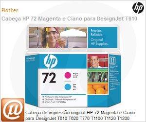 C9383A - Cabea de impresso original HP 72 Magenta/Ciano PLUK 