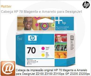 C9406A - Cabea de impresso original HP 70 Magenta e Amarelo para DesignJet Z2100 Z3100 Z3100ps GP Z3200 Z3200ps Z5200