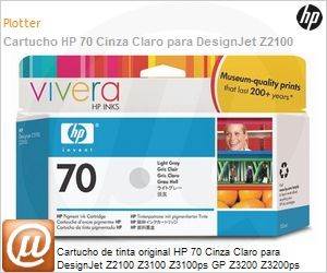 C9451A - Cartucho de tinta original HP 70 Cinza Claro PLUK130ml 