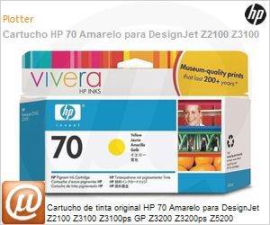 C9454A - Cartucho de tinta original HP 70 Amarelo para DesignJet Z2100 Z3100 Z3100ps GP Z3200 Z3200ps Z5200 