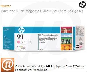 C9471A - Cartucho de tinta original HP 91 Magenta Claro PLUK 775ml